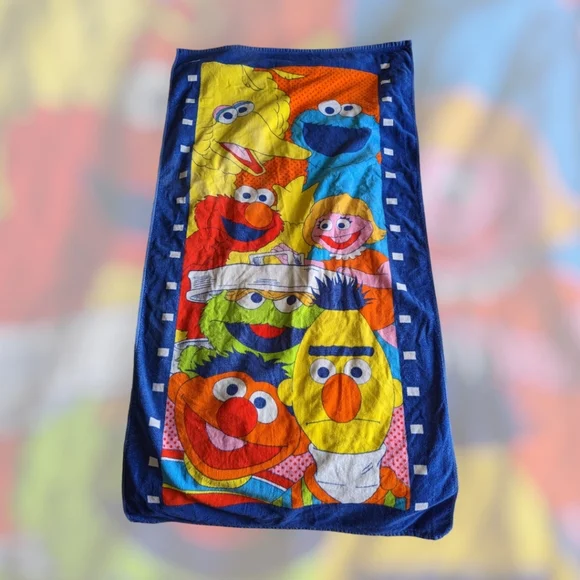 90's Vintage Sesame Street Beach Towel - Picture 1 of 5